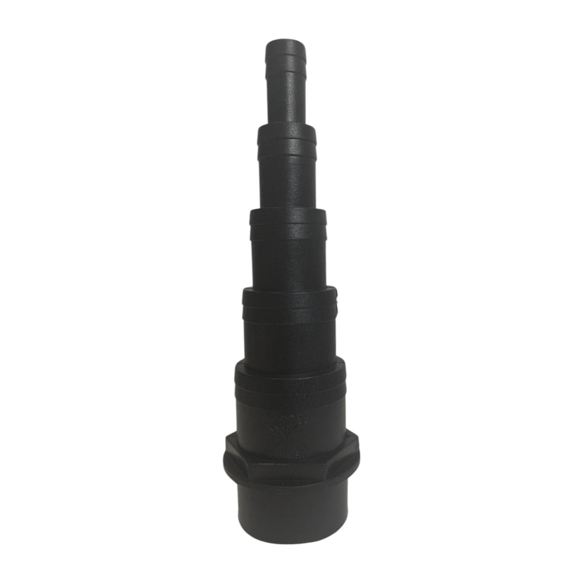 Black Hosetail Fitting, 1.5" Solvent Weld (Trim-to-Fit)