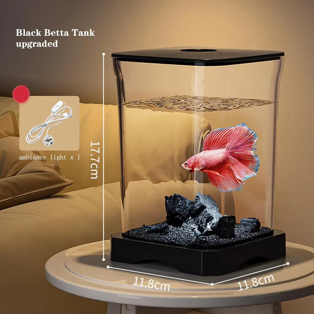 Mini Betta Fish Tank with Built-in Light