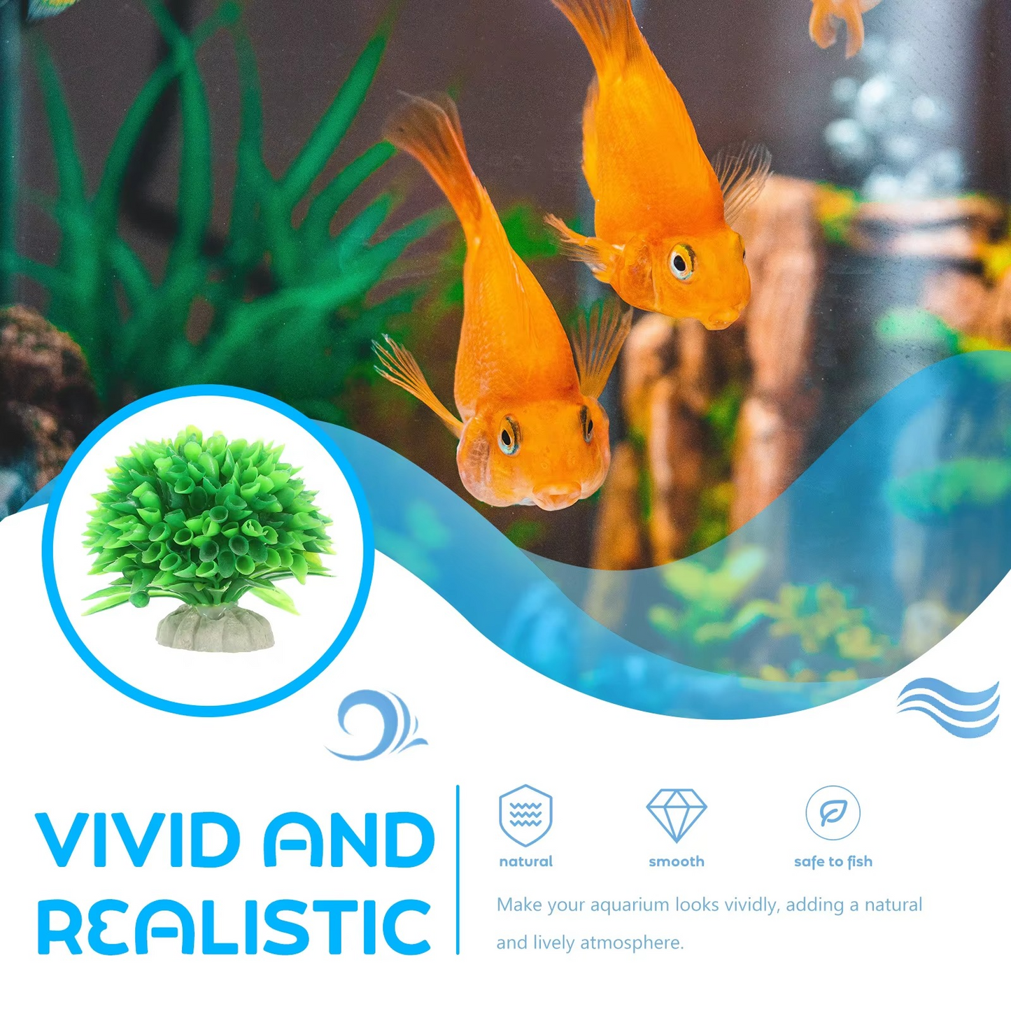 6Pcs Artificial Aquatic Plants for Fish Tank